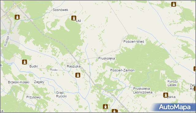 mapa Pruskołęka, Pruskołęka na mapie Targeo