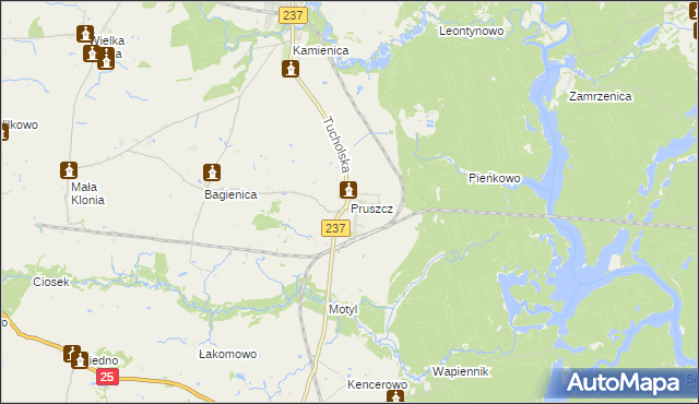 mapa Pruszcz gmina Gostycyn, Pruszcz gmina Gostycyn na mapie Targeo