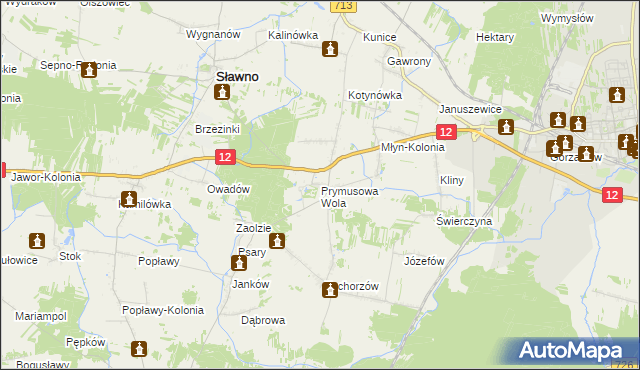 mapa Prymusowa Wola, Prymusowa Wola na mapie Targeo