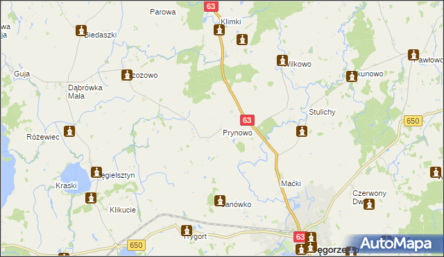 mapa Prynowo, Prynowo na mapie Targeo