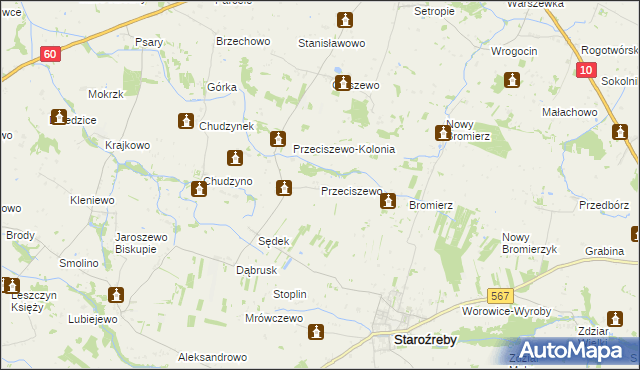 mapa Przeciszewo, Przeciszewo na mapie Targeo