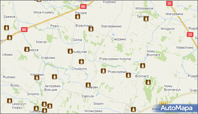 mapa Przeciszewo-Kolonia, Przeciszewo-Kolonia na mapie Targeo