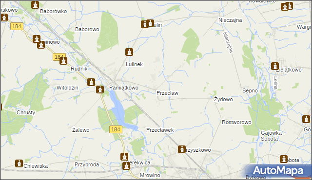 mapa Przecław gmina Szamotuły, Przecław gmina Szamotuły na mapie Targeo