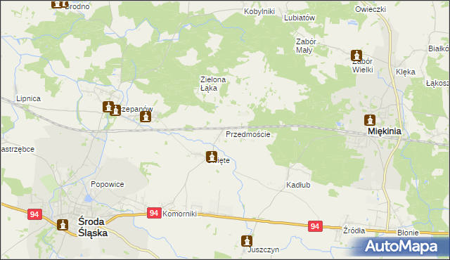 mapa Przedmoście gmina Środa Śląska, Przedmoście gmina Środa Śląska na mapie Targeo