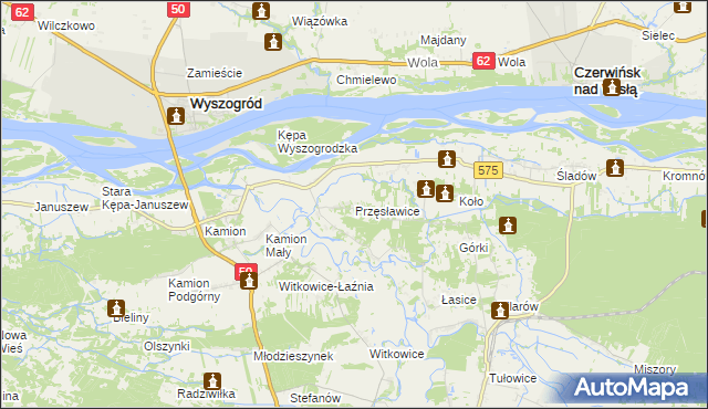 mapa Przęsławice gmina Brochów, Przęsławice gmina Brochów na mapie Targeo