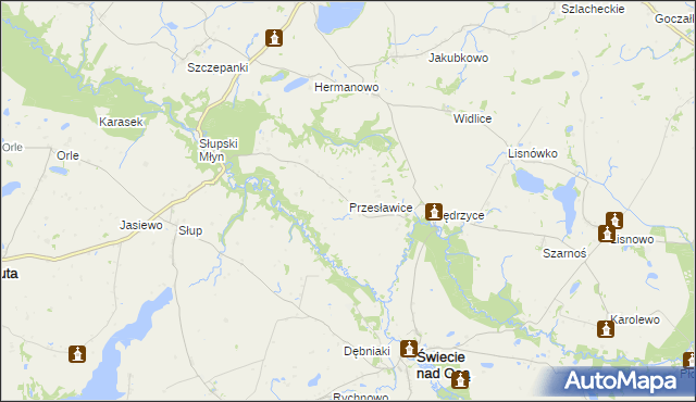 mapa Przesławice gmina Łasin, Przesławice gmina Łasin na mapie Targeo