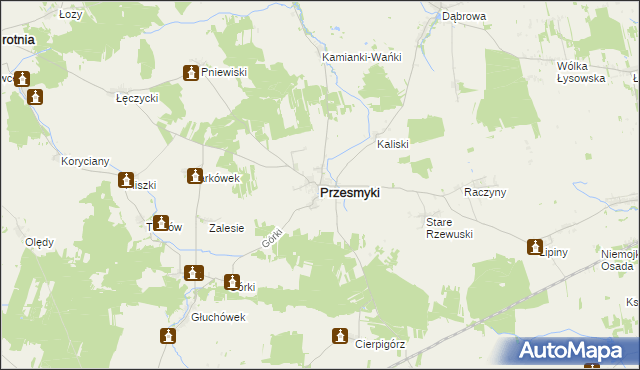 mapa Przesmyki, Przesmyki na mapie Targeo