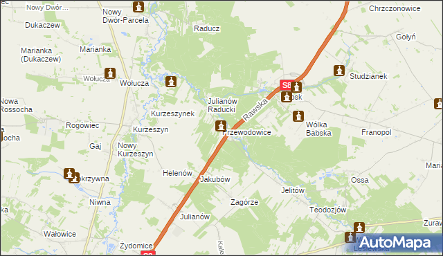 mapa Przewodowice, Przewodowice na mapie Targeo