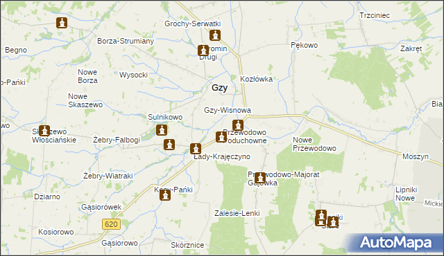 mapa Przewodowo Poduchowne, Przewodowo Poduchowne na mapie Targeo