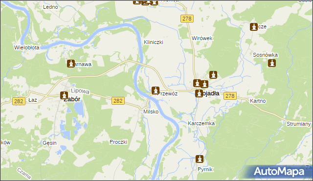 mapa Przewóz gmina Bojadła, Przewóz gmina Bojadła na mapie Targeo