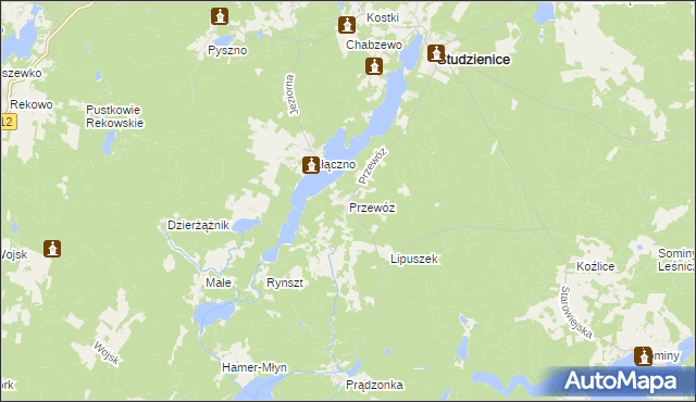 mapa Przewóz gmina Studzienice, Przewóz gmina Studzienice na mapie Targeo