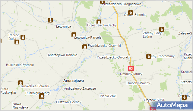 mapa Przeździecko-Dworaki, Przeździecko-Dworaki na mapie Targeo