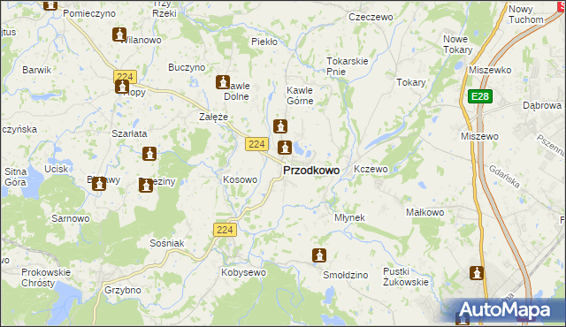 mapa Przodkowo, Przodkowo na mapie Targeo