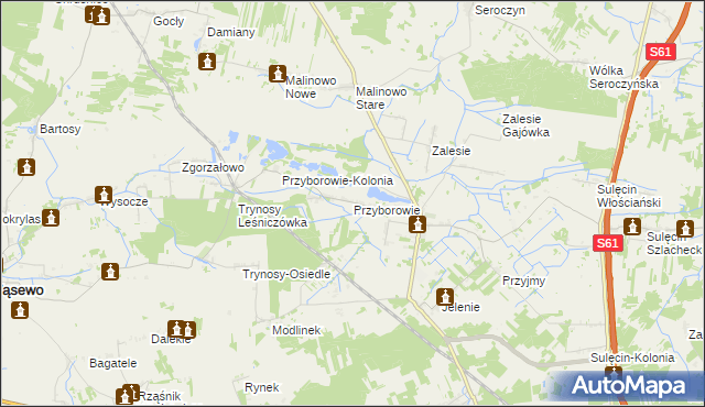 mapa Przyborowie, Przyborowie na mapie Targeo