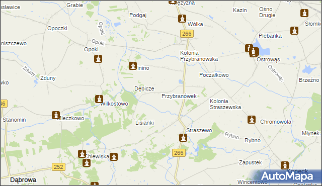 mapa Przybranówek, Przybranówek na mapie Targeo