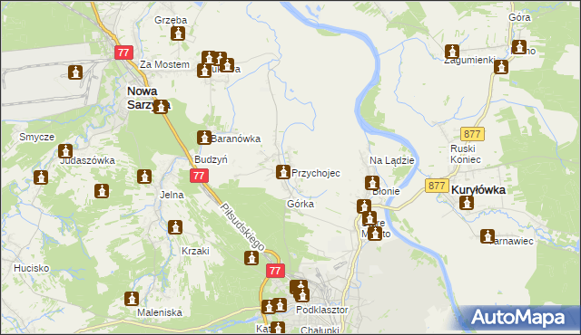 mapa Przychojec, Przychojec na mapie Targeo