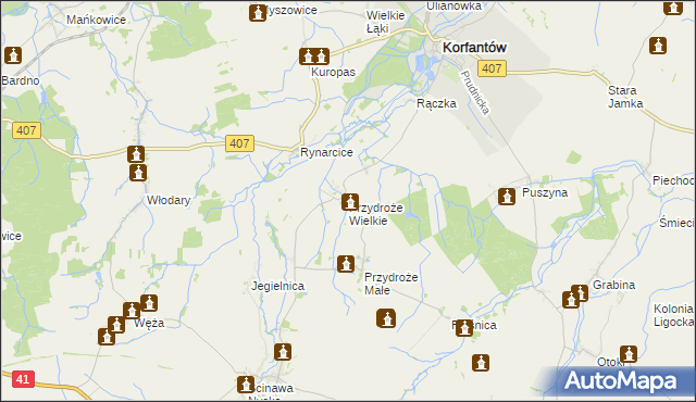 mapa Przydroże Wielkie, Przydroże Wielkie na mapie Targeo