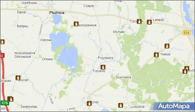 mapa Przydwórz, Przydwórz na mapie Targeo