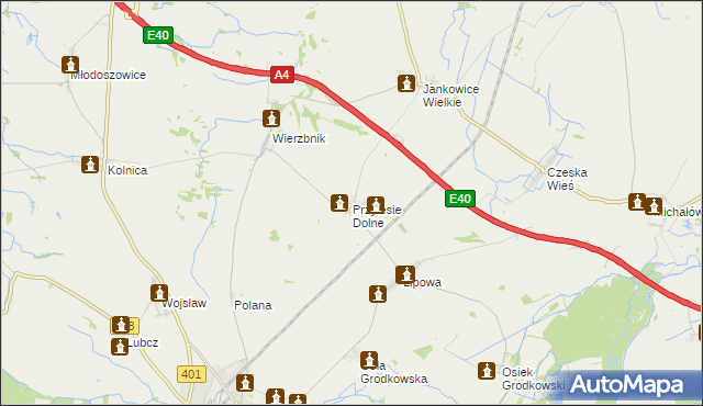 mapa Przylesie Dolne, Przylesie Dolne na mapie Targeo