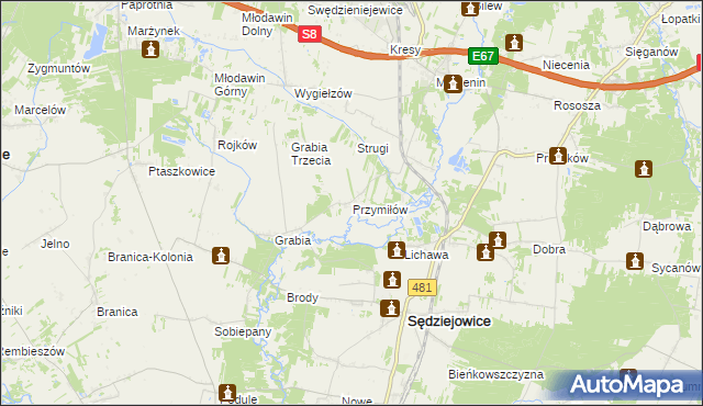 mapa Przymiłów, Przymiłów na mapie Targeo