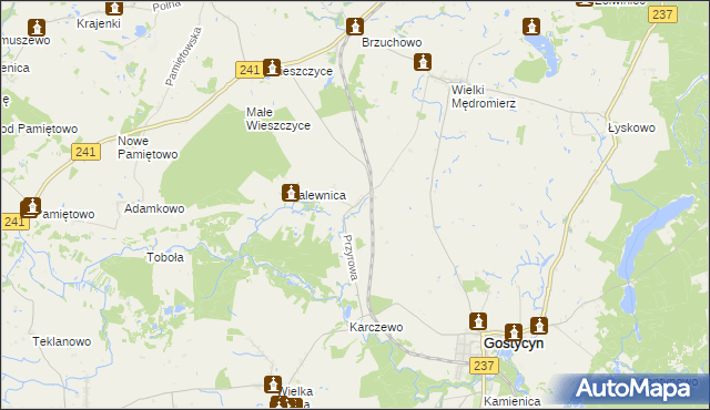 mapa Przyrowa gmina Gostycyn, Przyrowa gmina Gostycyn na mapie Targeo