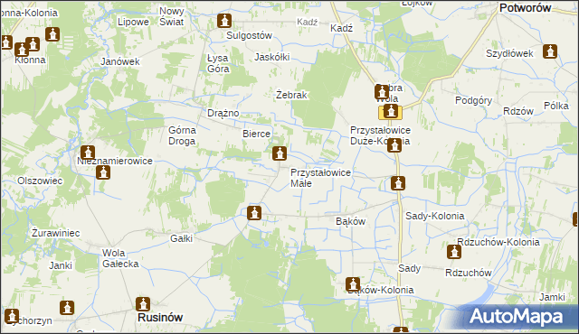 mapa Przystałowice Małe, Przystałowice Małe na mapie Targeo