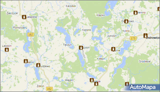 mapa Przytoń gmina Ostrowice, Przytoń gmina Ostrowice na mapie Targeo