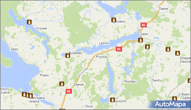 mapa Przytuły gmina Ełk, Przytuły gmina Ełk na mapie Targeo