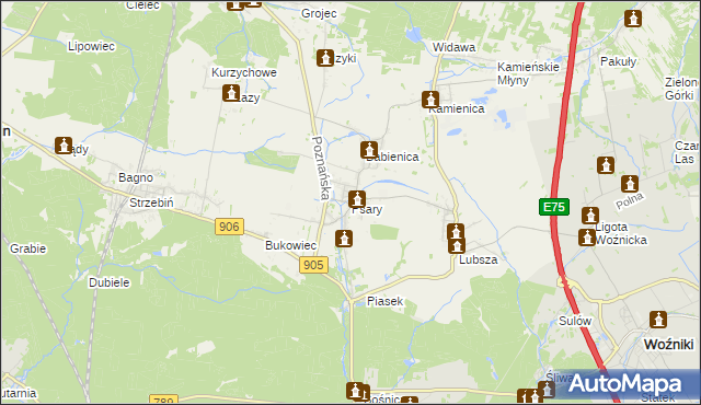 mapa Psary gmina Woźniki, Psary gmina Woźniki na mapie Targeo