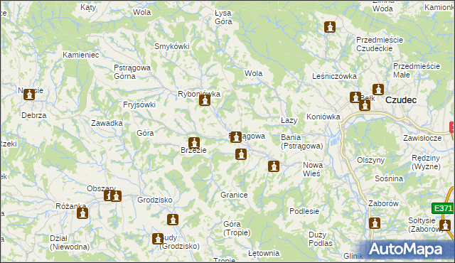 mapa Pstrągowa, Pstrągowa na mapie Targeo