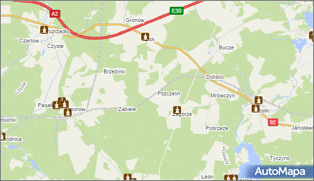 mapa Pszczelin, Pszczelin na mapie Targeo