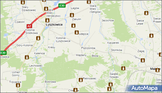 mapa Pszczonów, Pszczonów na mapie Targeo