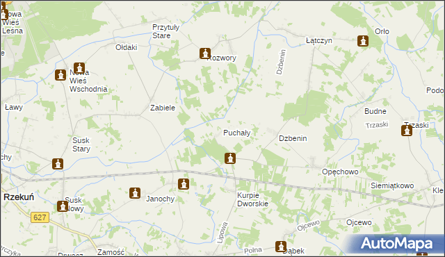 mapa Puchały gmina Troszyn, Puchały gmina Troszyn na mapie Targeo