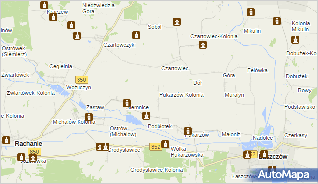 mapa Pukarzów-Kolonia, Pukarzów-Kolonia na mapie Targeo