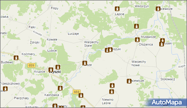 mapa Pulsze Gajówka, Pulsze Gajówka na mapie Targeo