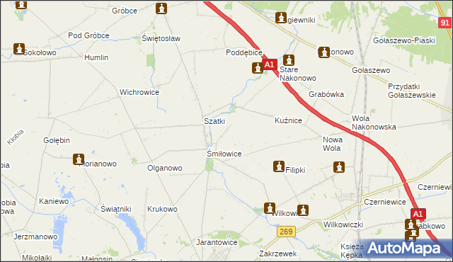 mapa Pustki Śmiłowskie, Pustki Śmiłowskie na mapie Targeo