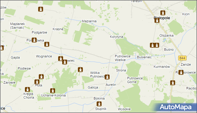 mapa Putnowice-Kolonia, Putnowice-Kolonia na mapie Targeo