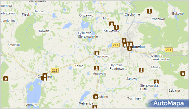 mapa Puzdrowo, Puzdrowo na mapie Targeo