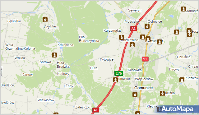 mapa Pytowice, Pytowice na mapie Targeo