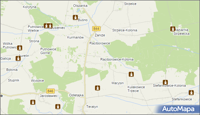 mapa Raciborowice-Kolonia, Raciborowice-Kolonia na mapie Targeo