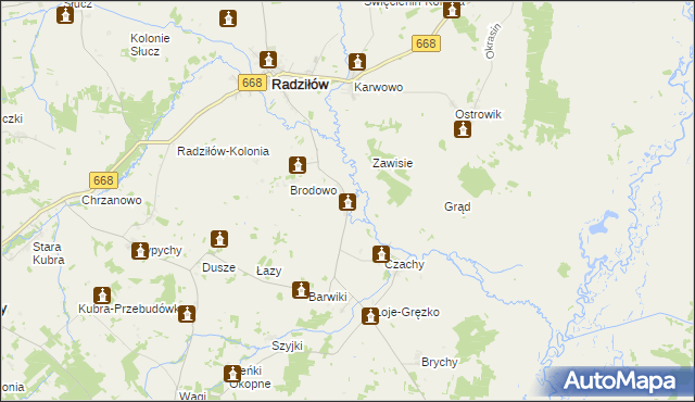 mapa Racibory gmina Radziłów, Racibory gmina Radziłów na mapie Targeo