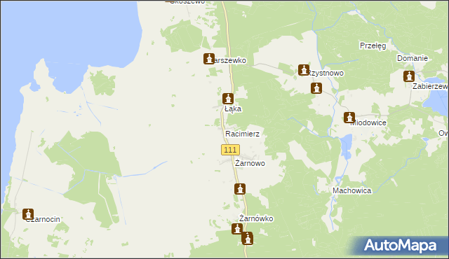 mapa Racimierz gmina Stepnica, Racimierz gmina Stepnica na mapie Targeo