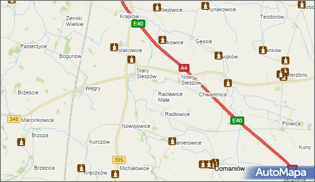 mapa Racławice Małe, Racławice Małe na mapie Targeo