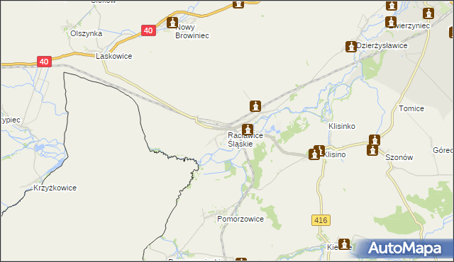 mapa Racławice Śląskie, Racławice Śląskie na mapie Targeo