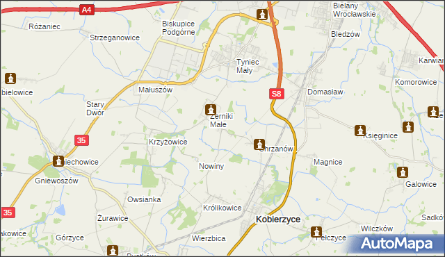 mapa Racławice Wielkie, Racławice Wielkie na mapie Targeo