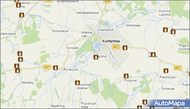 mapa Rączka, Rączka na mapie Targeo