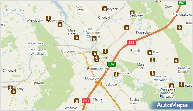 mapa Raczki powiat suwalski, Raczki powiat suwalski na mapie Targeo