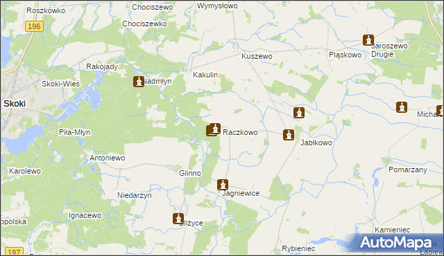 mapa Raczkowo, Raczkowo na mapie Targeo