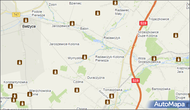 mapa Radawczyk-Kolonia Pierwsza, Radawczyk-Kolonia Pierwsza na mapie Targeo