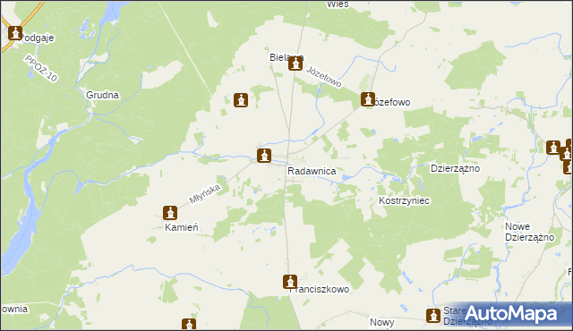 mapa Radawnica, Radawnica na mapie Targeo